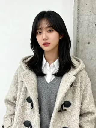 ミディアム カラー 韓国レイヤーカット 🫧大阪梅田レイヤーのヘアスタイル