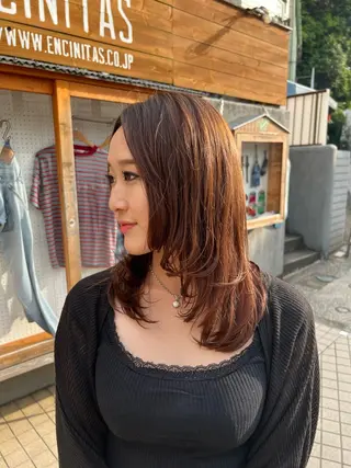 セミロング 【髪質改善/縮毛矯正 /カラー】ホサカのヘアスタイル