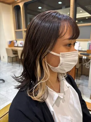 ミディアム Cloe 銀座 【クロエ ギンザ】所属・ハイトーン/暖色 カラー/maoのヘアスタイル