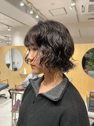 ミディアム カラー パーマ パーマ/ボブ /レイヤー チヒロのヘアスタイル