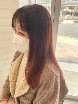 セミロング カラー ケアブリーチ /髪質 改善/古橋圭史郎のヘアスタイル