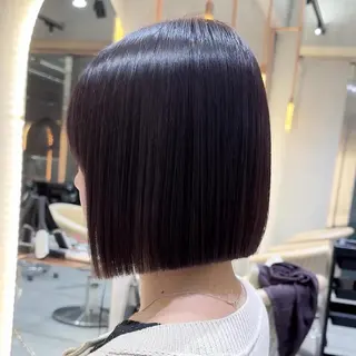 ショート ボブ／レイヤー／髪質 改善/縮毛矯正／銀座のヘアスタイル