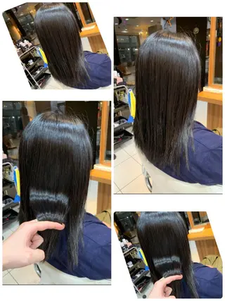 ミディアム カラー パーマ 白髪ぼかしハイライト 柳川拓哉のヘアスタイル