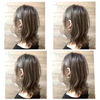 ミディアム カラー 京都大人女性ショート 徒歩1分/秋山のヘアスタイル