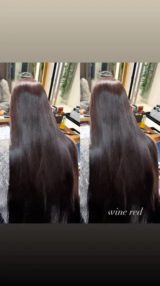 ロング カラー 暖色カラー/ ストレート/くるみのヘアスタイル