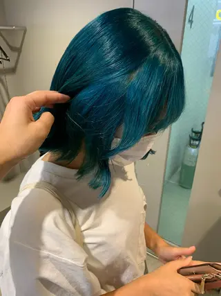 セミロング カラー ヘアアレンジ neon hair所属・🩵 JURI🩵のヘアスタイル