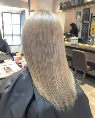 ロング salowin 原宿 aroa所属・韓国／ハッシュカット ／透明感カラー／金野のヘアスタイル