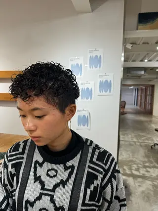 ショート パーマ KOU×北谷× BY MY SIDEのヘアスタイル