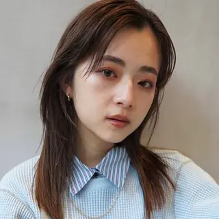 ロング カラー センターパート/ 暖色カラーayuのヘアスタイル