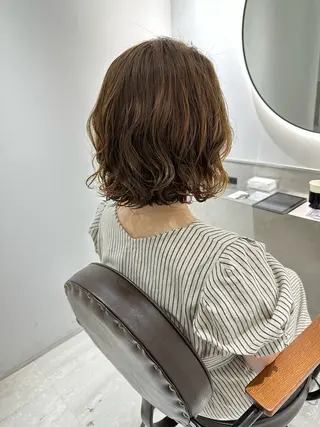 ショート カラー パーマ 銀座No.1髪質改善 縮毛矯正/本木のヘアスタイル