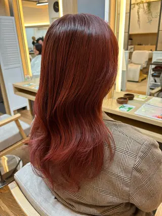 セミロング カラー ヘアアレンジ 韓国ヘア sasugaのヘアスタイル