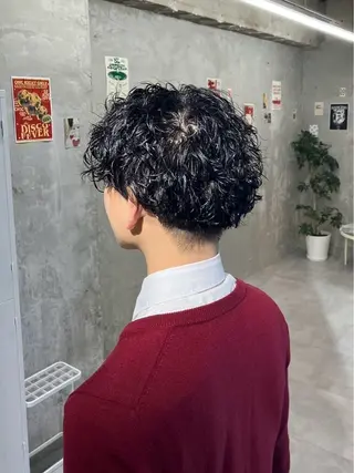 ショート パーマ メンズ door white hideのヘアスタイル