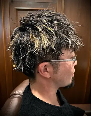 ミディアム カラー パーマ メンズ 横浜 カット全般 大槻のヘアスタイル