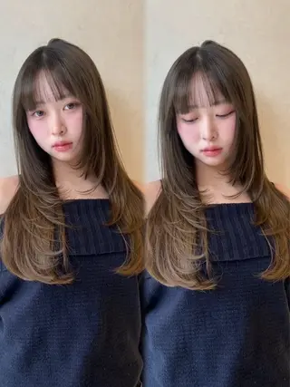 ミディアム カラー ヘアアレンジ メンズ Salowin原宿ash所属・‎透明感×艶髪 ‎🫒maki🎀のヘアスタイル