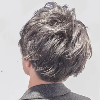 ミディアム カラー パーマ メンズ トミタ アツシのヘアスタイル