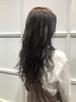 ロング カラー パーマ マンツーマン／韓国 ヘア‎Amiのヘアスタイル