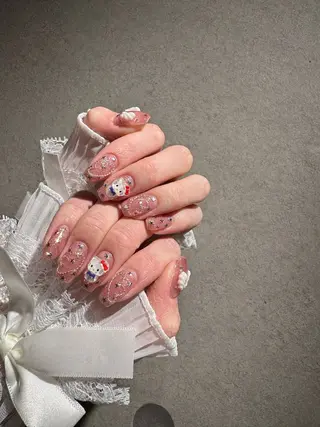 ネイル I-nailロング /ワンホン/キラキラのネイルデザイン