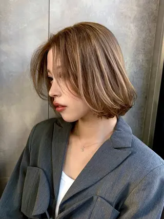 ミディアム カラー ハルキ/表参道/ ベージュ/暖色/特化のヘアスタイル