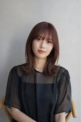 ミディアム レイヤーカット/ くびれヘア佐藤大空のヘアスタイル