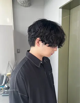 メンズ ニュアンスパーマ/ ウルフ/ときなのヘアスタイル