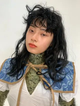 ミディアム パーマ 桃果 momokaのヘアスタイル