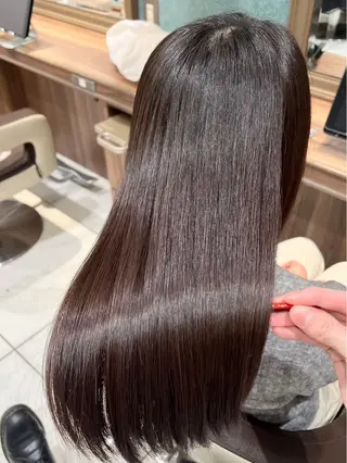 ロング パーマ ツヤ髪縮毛矯正💫/ ハイトーン/あゆみのヘアスタイル