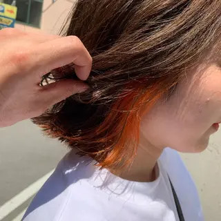 ショート カラー パーマ ヘアアレンジ メンズ キッズ マツエク・マツパ Luela堅田所属・田中 裕士のヘアスタイル