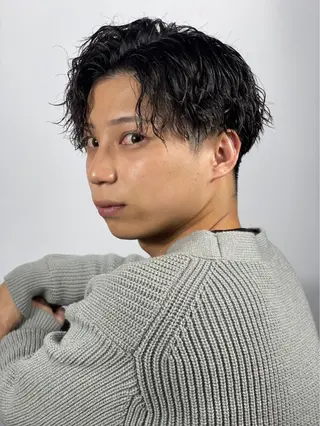 ミディアム パーマ 渡邉 慎⚠︎注意事項必読のヘアスタイル