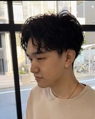 ショート パーマ メンズ fifth 原宿　【フィフス】所属・fifth/メンズ パーマ/川﨑泰就のヘアスタイル