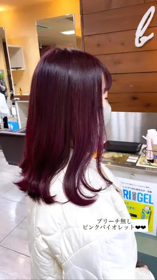 ミディアム カラー ヘアアレンジ HAIRSALONLOOP所属・川上 麻梨阿のヘアスタイル