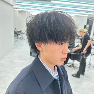 カラー パーマ メンズ ダブルカラー 韓国レイヤーKYONのヘアスタイル