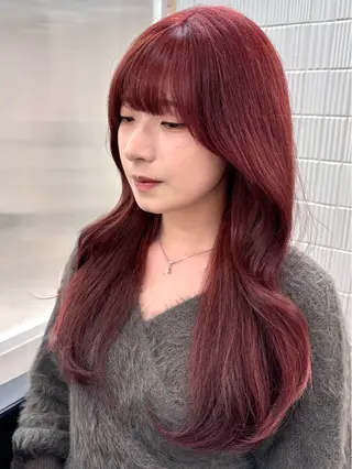 ロング カラー レイヤーカット🍒韓 国ヘア🍒ひかりのヘアスタイル