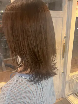 ミディアム カラー 暗髪ツヤ感カラー🌼 いしいゆうこのヘアスタイル