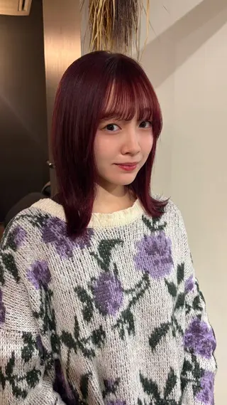 ミディアム カラー 💐花屋併設💐 宮園　雛羽のヘアスタイル