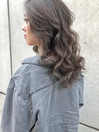 セミロング カラー パーマ ヘアアレンジ hayaka todaのヘアスタイル