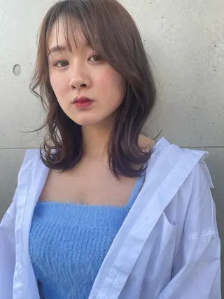 ミディアム カラー 韓国ヘア🦋 MIYUのヘアスタイル