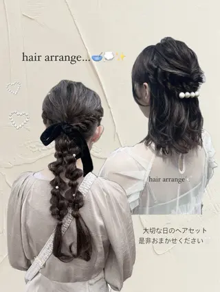 セミロング ヘアアレンジ 🩰モテ艶girly ヘア🪽彩香‎🪡⟡のヘアスタイル