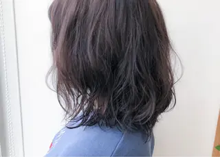 ミディアム カラー パーマ 中山 天地のヘアスタイル