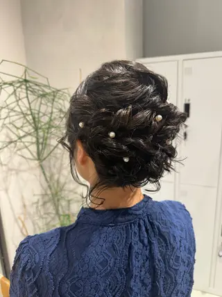 ショート ヘアアレンジ 透明感カラー✨艶髪 制作🌱山根あゆみのヘアスタイル