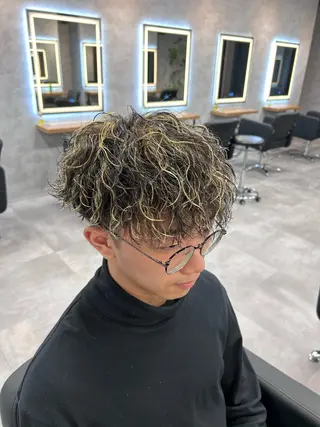 ショート カラー パーマ メンズ メンズ特化 👑YUTAのヘアスタイル