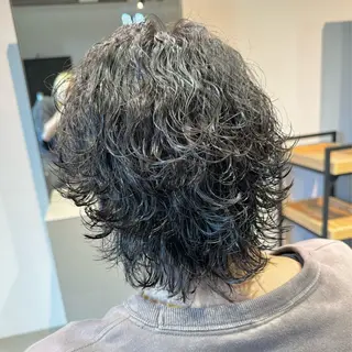 ショート パーマ メンズ iss所属・メンズ/パーマ特化 /波巻き/林洋平のヘアスタイル