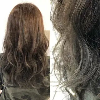 セミロング カラー 北村 ひとみのヘアスタイル