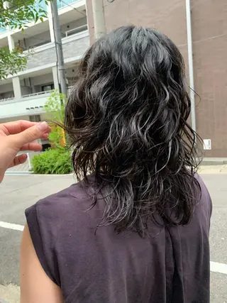 ミディアム パーマ パーマ/ボブ/ 神戸/豊浦翔太のヘアスタイル