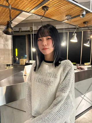 セミロング カラー keen 立川のヘアスタイル