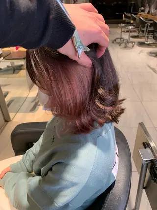 ミディアム カラー パーマ ヘアアレンジ メンズ キッズ ネイル マツエク・マツパ LINDOTOKYO梅田所属・酸性ストレート 髪質改善大槻勇樹のヘアスタイル