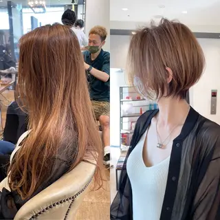 ショート カラー 🫧安野祥華 銀座大人ショート🫧のヘアスタイル