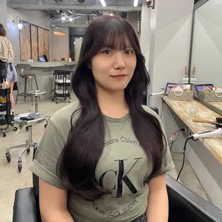 ロング カラー 新宿/韓国ヘア/ 髪質改善ストレートのヘアスタイル