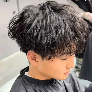 ショート パーマ メンズ ハイトーン/パーマ/ メンズ / 櫻本🌐のヘアスタイル