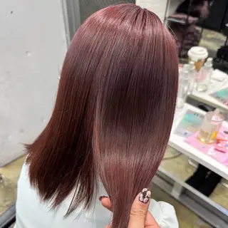 セミロング カラー ヘアアレンジ 🥀モテ暖色× エクステ🥀あかりのヘアスタイル