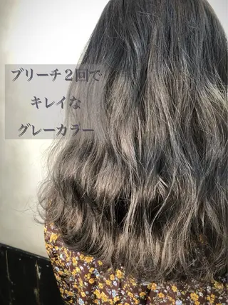 ミディアム カラー パーマ 美髪矯正 🌈髪質改善 山下のヘアスタイル